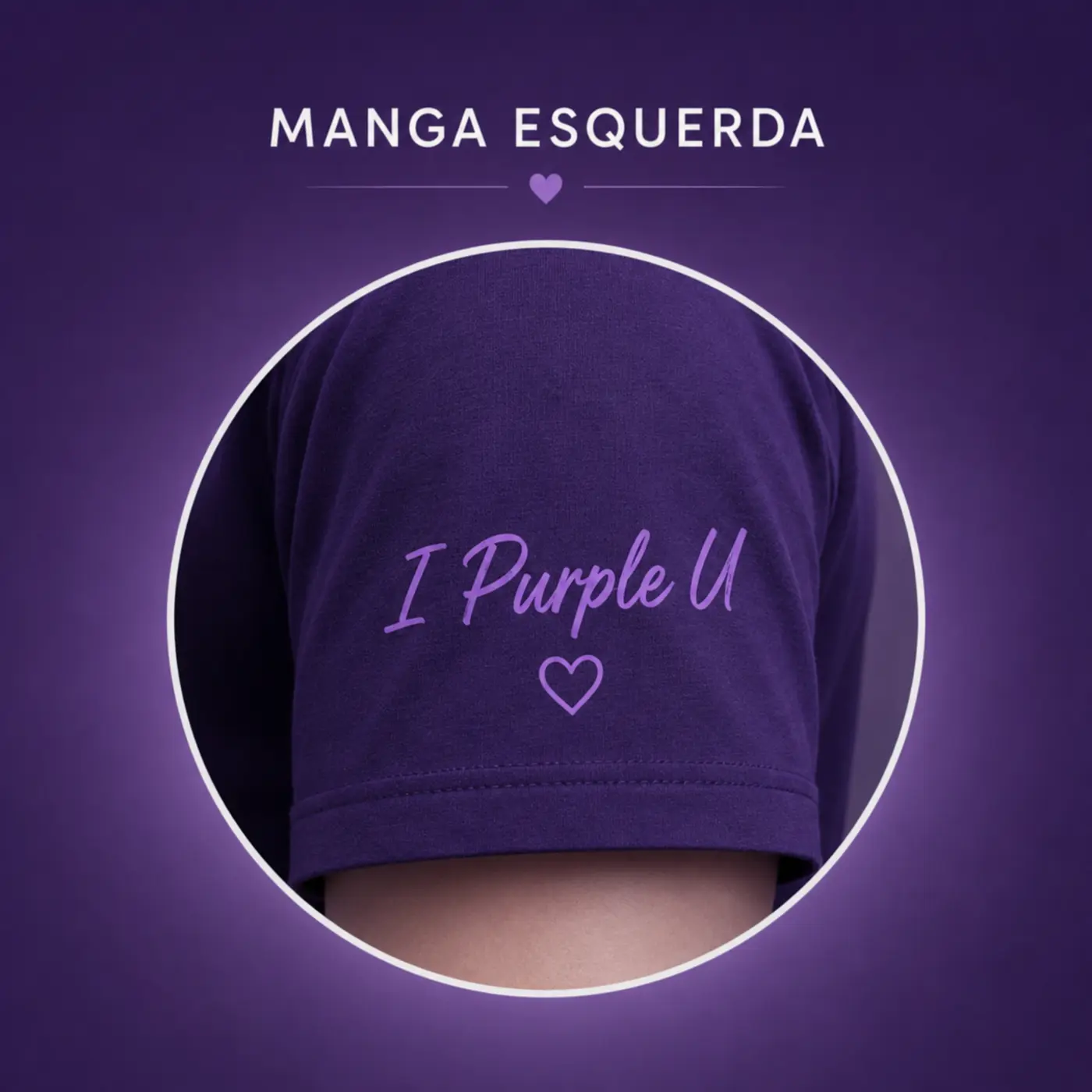 Detalhe da manga esquerda da camiseta