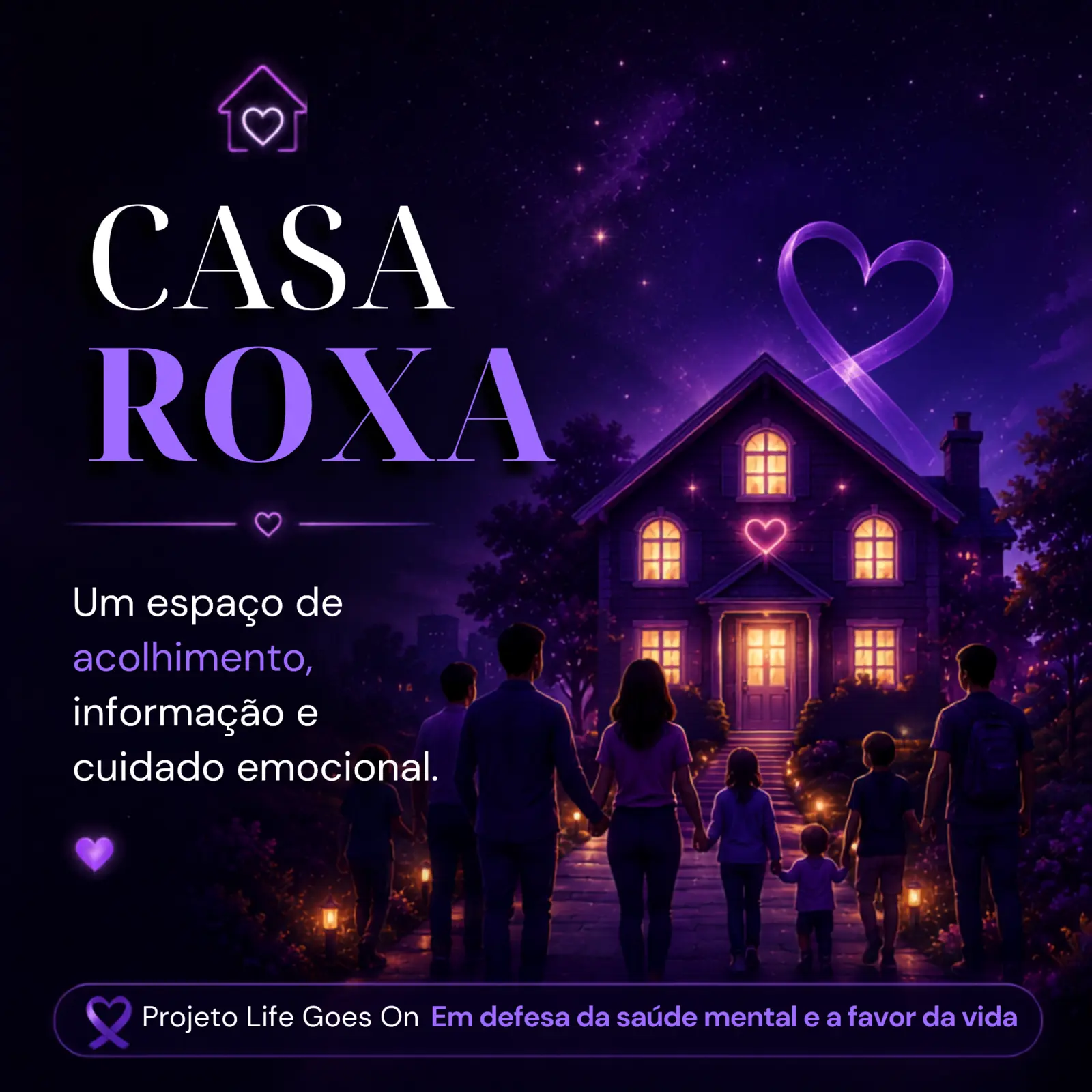 Apresentação oficial do projeto Casa Roxa, espaço de acolhimento, informação e cuidado emocional